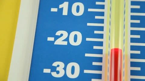 Winter Temperature Rising - Celsius Stock Footage 43353561