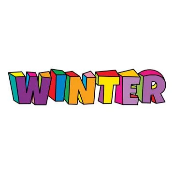 Winter text colorful design vector Stock Illustration