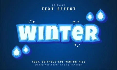 Winter text effect design 스톡 일러스트