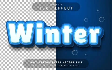 Winter text effect editable Illustrazione stock