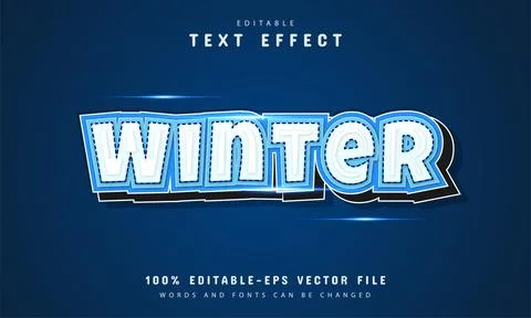 Winter text effect 스톡 일러스트