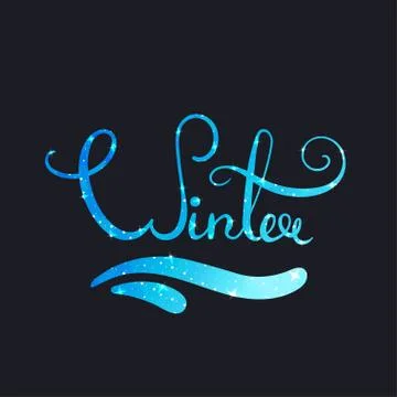 Winter Text Poster Card Stock Illustration