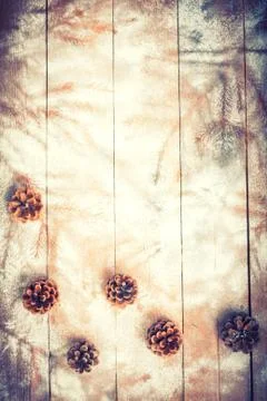 Winter texture on boards Stock Photos