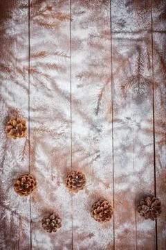 Winter texture on boards Stock Photos