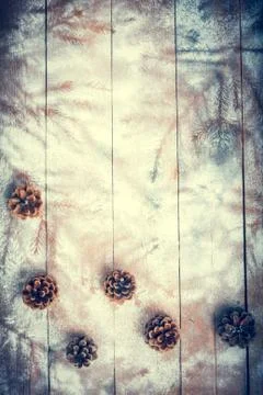 Winter texture on boards Stock Photos