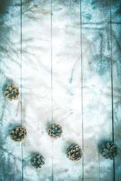 Winter texture on boards Stock Photos