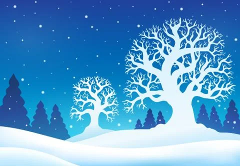 Winter theme background - eps10 vector illustration. Stock Illustration