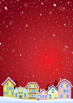 Winter theme with Christmas town image - eps10 vector illustration. Stock Illustration