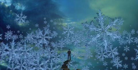 Winter theme. Dream like abstract imaginary image. Stock Illustration