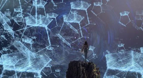 Winter theme. Dream like abstract imaginary image. Stock Illustration