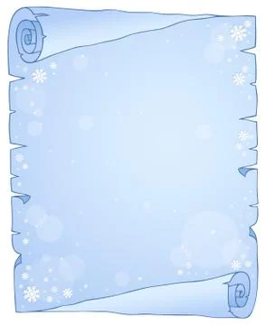 Winter theme parchment - illustration. Stock Illustration