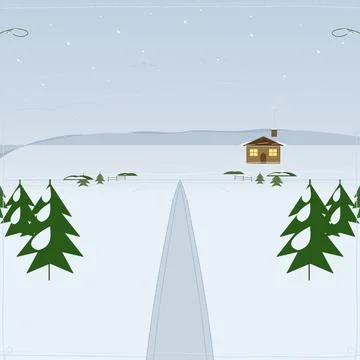 A winter themed scene Stock Illustration