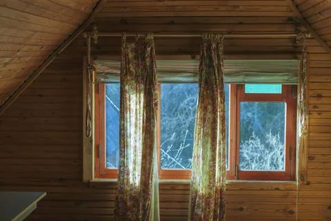 Winter through the window 库存照片