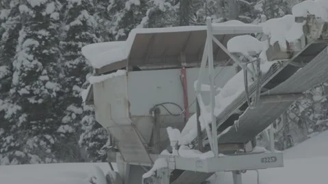 Winter Tilit Up Snow Covered Mining Equipment Video stock 154071698