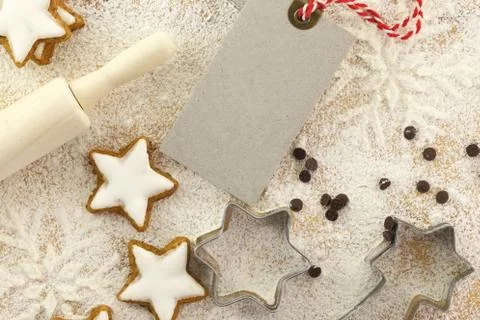 Winter time baking creative background Stock Photos