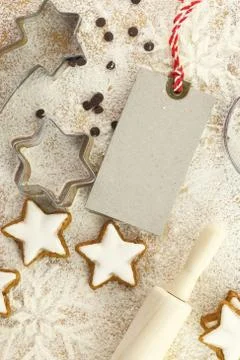 Winter time baking creative background Stock Photos