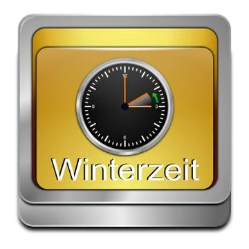 Winter time button -  in german - 3d illustration 스톡 일러스트
