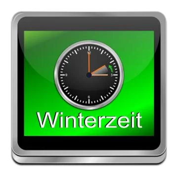 Winter time button - in german Stock Illustration