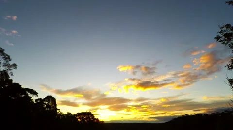 Winter Time Lapse Sunset With Drifting Clouds  Stock Footage 65177785