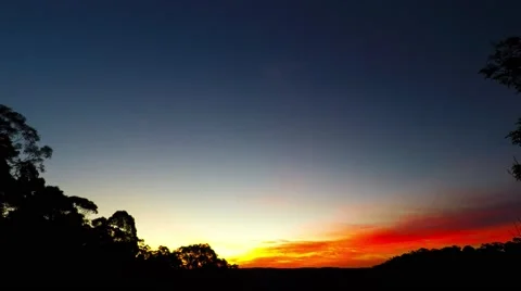 Winter Time Lapse Sunset Over the Bush  Stock Footage 65112464