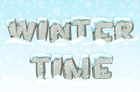 Winter time made of stone letters Illustrazione stock
