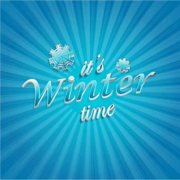 Winter time poster. Background with snowflake Stock Illustration