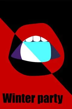 Winter time print template, background pattern on the theme of winter for flyers Stock Illustration