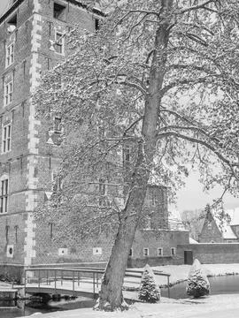 Winter time at raesfeld castle Stock Photos