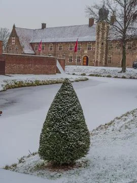 Winter time at raesfeld castle Foto stock