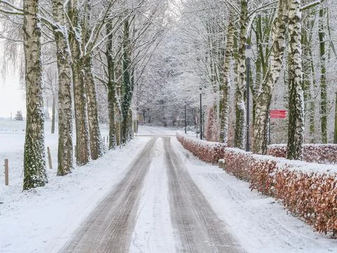 Winter time at raesfeld castle Stock Photos