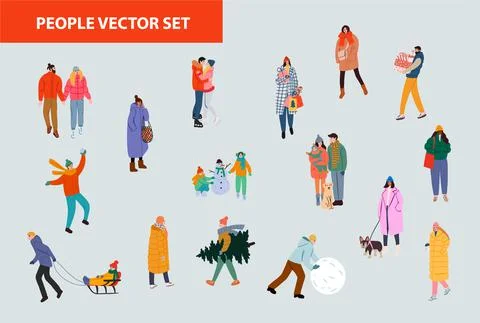 Winter time.  Vector illustration. Stock Illustration