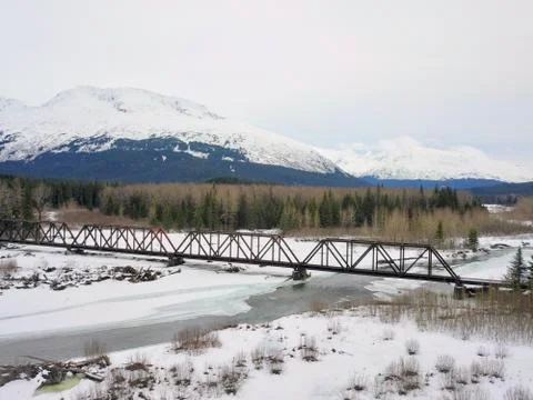 Winter time view of Alaska Stock Photos