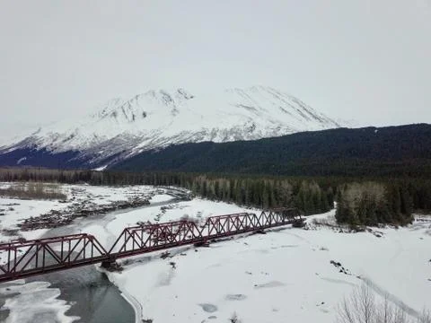 Winter time view of Alaska Stock Photos