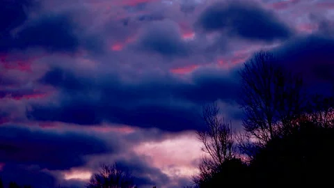 Winter Timelapse Clouds 01 Stock Footage 164872785