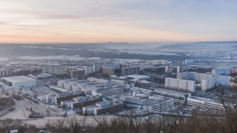 Winter timelapse Lobeda, Jena Video stock 89620759