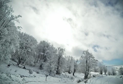 Winter timelapse at mountain Stock Footage 35509764