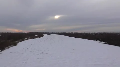 Winter Timelapse Sunset Stock Footage 148094972