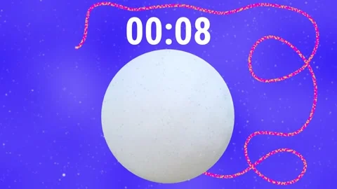 Winter Timer 15 to 0 with Snowman and Fuse Countdown 15 Seconds Stock Footage 344029196