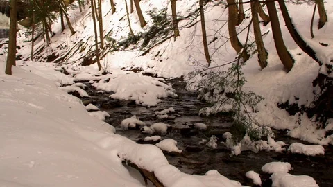 Winter at Tinker Falls in Upstate New York Stock Footage 86823070