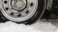 Winter Tire Spinning Snow HD Footage