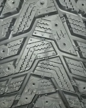 Winter tire tread pattern close up Stock Photos