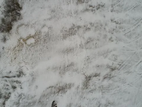 Winter top view aerial texture with ice and snow Stock Photos
