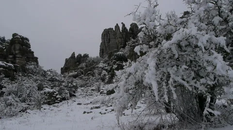 Winter in the Torcal de Antequera Stock Footage 46891578
