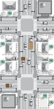 Winter town. Stock Illustration