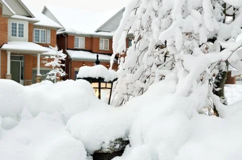 Winter in town Stock Photos