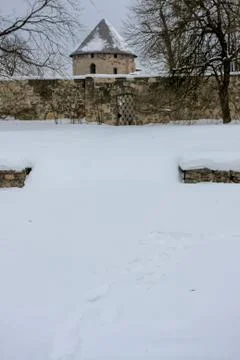 Winter in town Stock Photos
