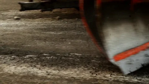 Winter track. Road engineering. Stockbeeldmateriaal 74782494