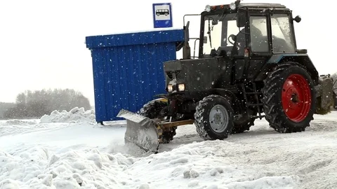 Winter track. Road engineering. Snow Stockbeeldmateriaal 74782522