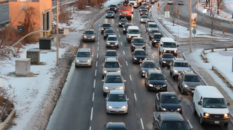 Winter Traffic Stock Footage 33653983