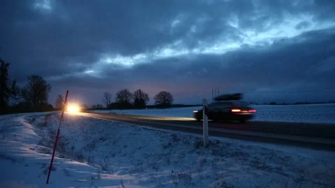Winter traffic Video stock 147620518